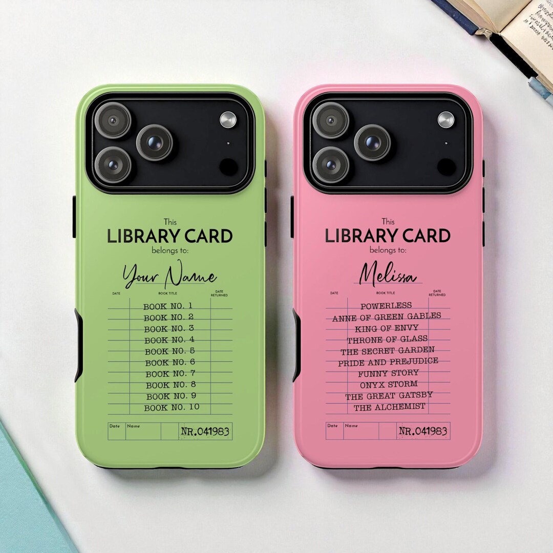 Custom Library Card Receipt Tough Magsafe Phone Case, Retro Book Lover ...