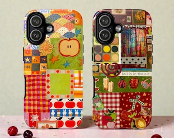 Whimsy Artistic Moodboard Tough MagSafe Phone Case, Retro Funky Twinkle Case, iPhone 17