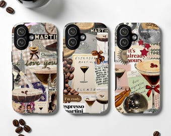 Espresso Martini Moodboard Tough MagSafe Phone Case, Guest Check Cover, iPhone 17 16