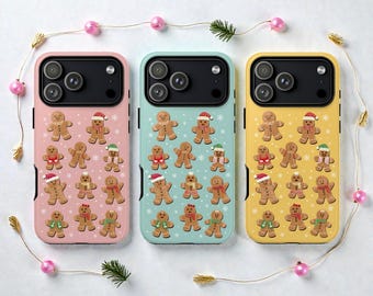 Custom Gingerbread Christmas Tough MagSafe Phone Case, Cozy Holiday Cover, iPhone 17