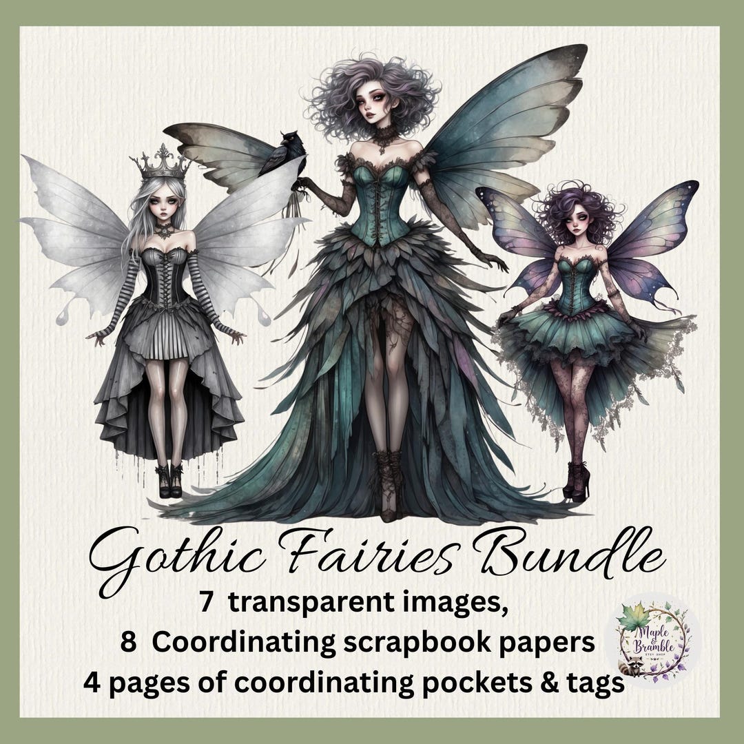 Gothic Fairy Clipart Bundle: Fantasy PNG Images (digital Download) - Etsy