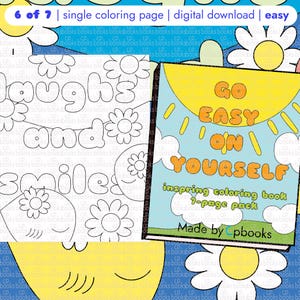 Laughs and Smiles, Single Sheet Printable.  Motivational Quotes & Affirmations, Stress Relief Coloring Sheets, Digital Download