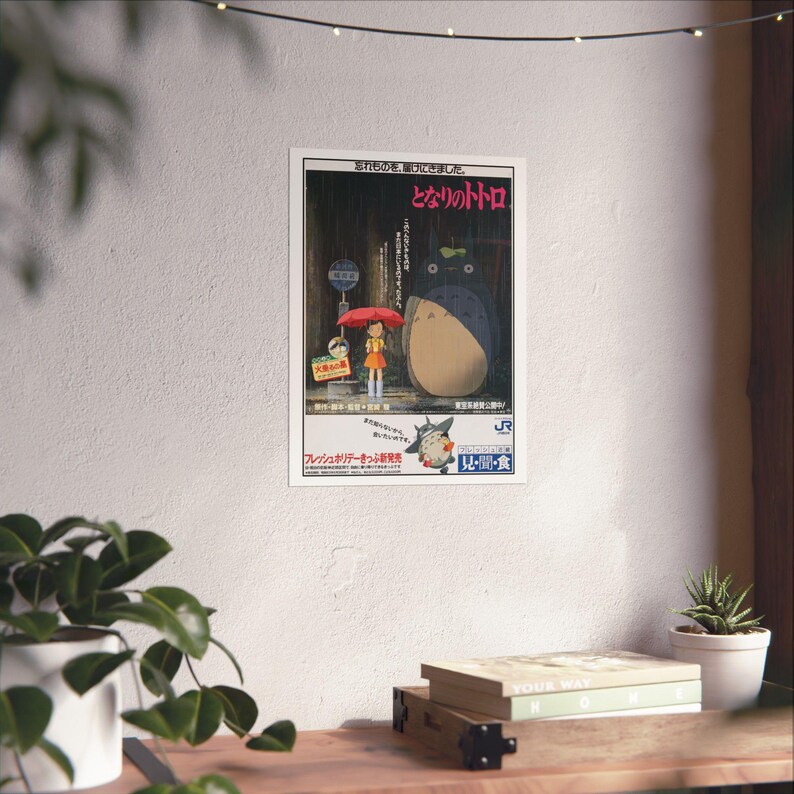 Anime Wall Print Art Poster Aesthetic Room Decor, Japanese Animation Studio Ghibli, Minimalist Cute My Neighbour Totoro Gift image 3