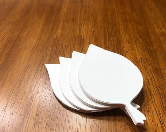 50 large 4 inch White Apple Fall Leaves