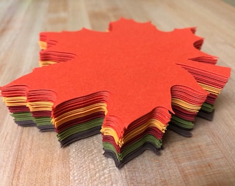 160 Large Fall Leaves Die Cuts: Autumn Cardstock Confetti