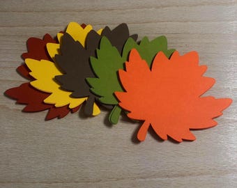 80 Fall Leaf Die Cuts: 4-inch Cardstock Leaves