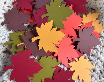 Fall Leaves Die Cuts: 100 Cardstock Autumn Leaf Decorations