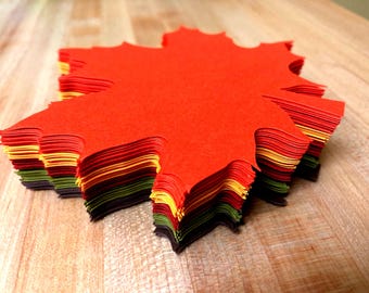 Large Fall Leaves Die Cuts: 40-Piece Autumn Cardstock Embellishments