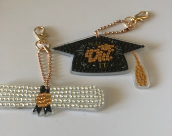 Graduation Diamond Art Gifts, Keychains, senior gifts, senior keychains, Class of 2024, key chains, Purdue key chains