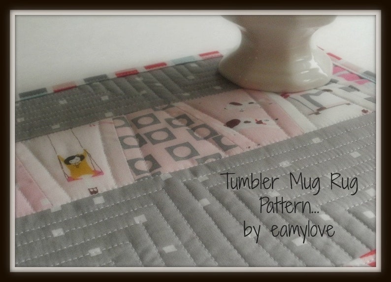 SALE Tumbler Mug Rug Pattern Tutorial Style image 1