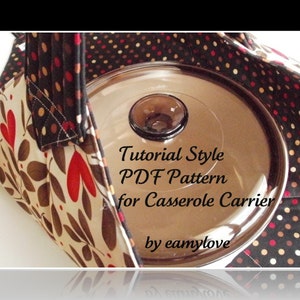 SALE Tutorial Style PDF Sewing Pattern for Casserole Carrier image 1