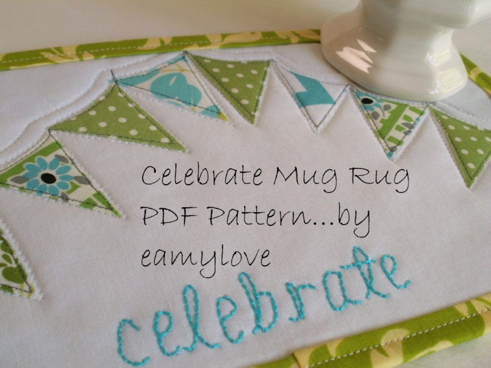 Mug Rug Patterns Pdf SALE - Celebrate Mug Rug PDF Pattern - Tutorial Style - Etsy