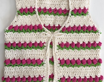 Flower Vest Crochet Pattern | Crochet Vest | Size Extra Small Only | Intermediate Friendly | Digital Download