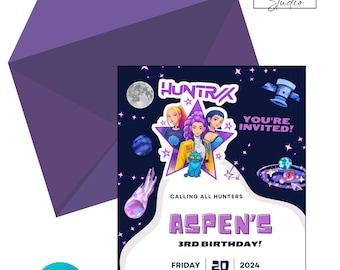 K-Pop Demon Hunters Birthday Invitation | Editable Canva Template (Digital Download)