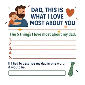 Glad fars dag, pappa: Det här är vad jag älskar mest med dig, present, målarbok, handtryck till pappa, present till pappa, allt om pappa, grattis på dagen, kärlek pappa