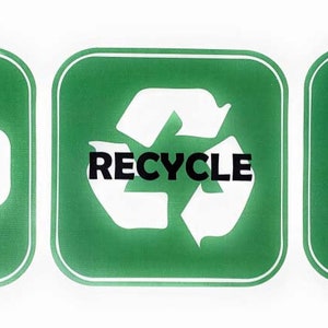 RECYCLE REDUCE REUSE 5" Set of Decals Stickers for Plastic Metal Containers
