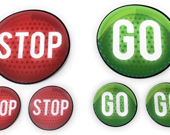 Red STOP Green GO LIGHT Road Sign Novelty Removable  Decal Sticker