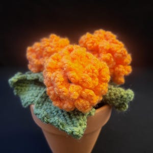 Crochet Marigold Potted Plant