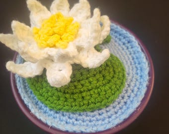 かぎ針編みの睡蓮 | 手作り | 花束 | 花 | 記念日 | バレンタイン
