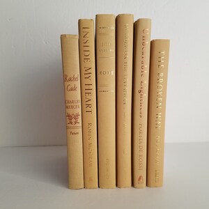 Beige / Tan Books;  Set of 6 Hardcover Books; Home or Wedding Decor; Instant Library; Book Display; Photo Prop; Books by Color