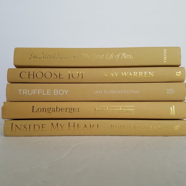 hardcover books for display Set of 5 Beige / Tan Books Books; Home or Wedding Decor; Instant Library; Book Display; Photo Prop