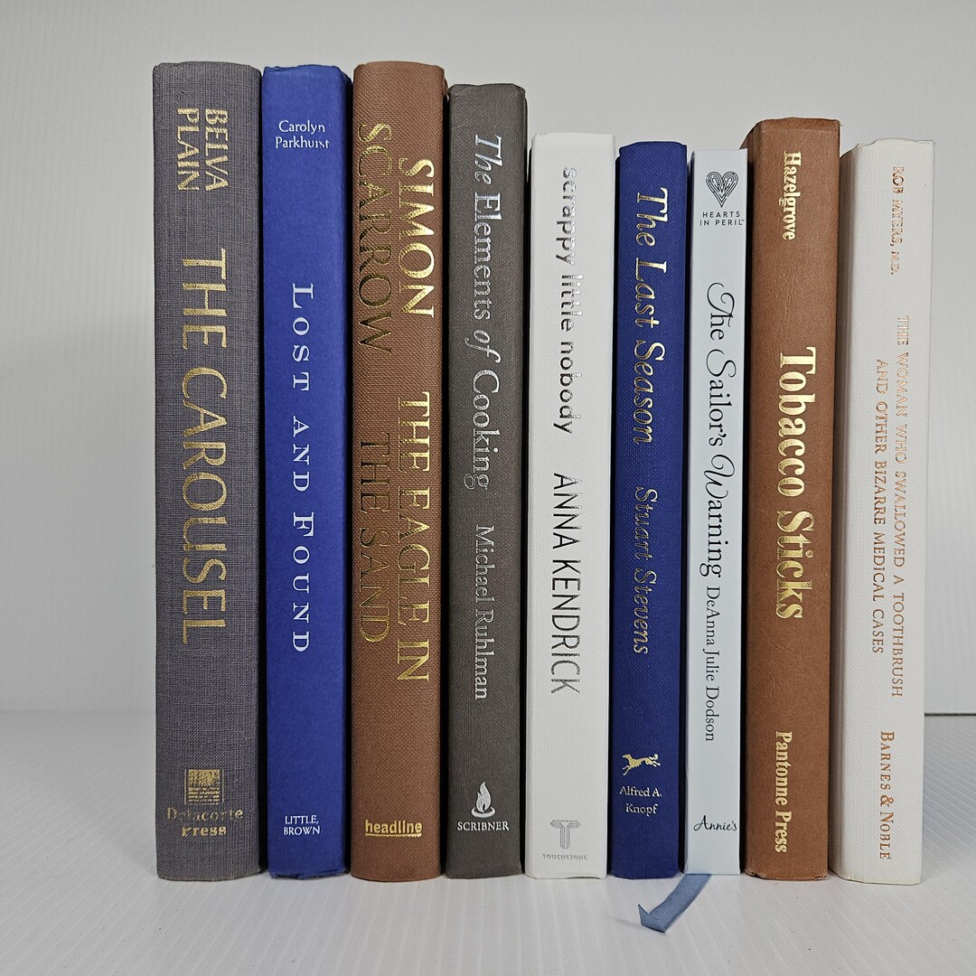 Mixed Colors Hardcover Books, Set of 9, Home Library Decor - Etsy