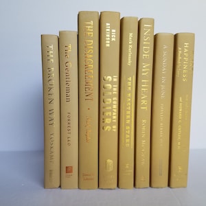 Beige / Tan Books; Set of 8 Hardcover Books; Home or Wedding Decor; Instant Library; Book Display; Photo Prop; Books by Color