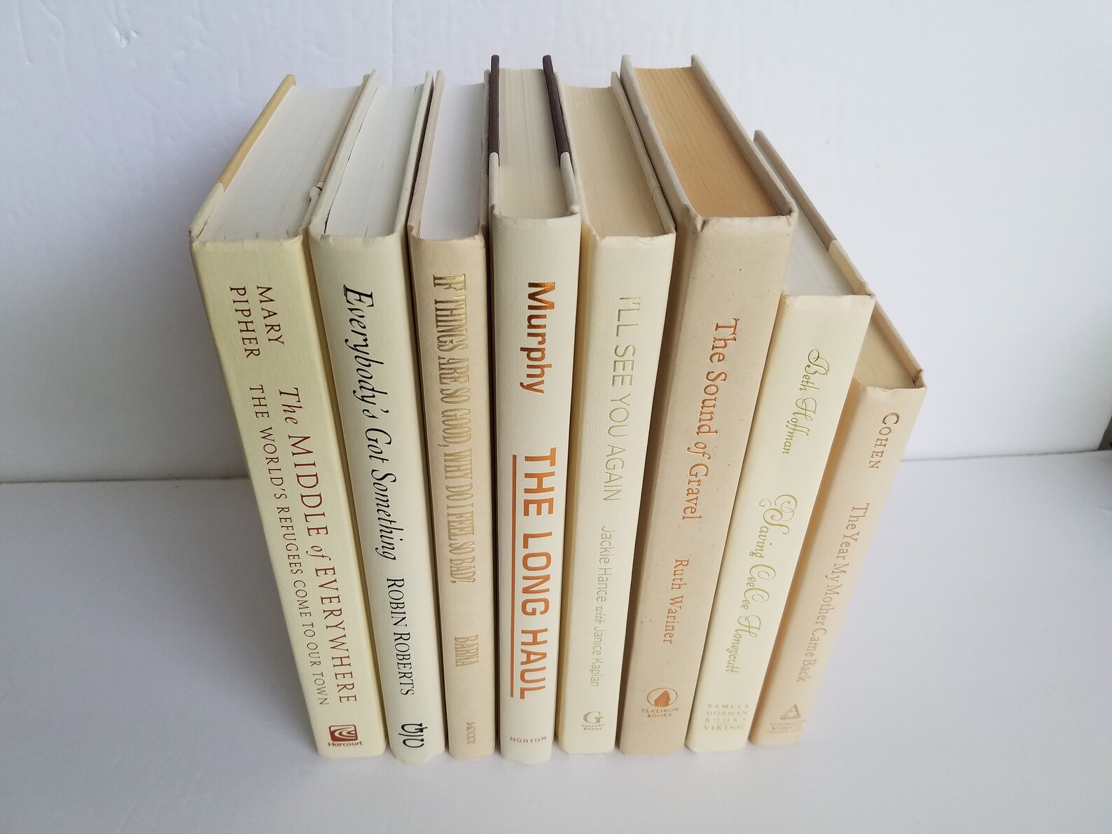 Set of 8 Ivory Books Home or Wedding Decor Instant Library Etsy