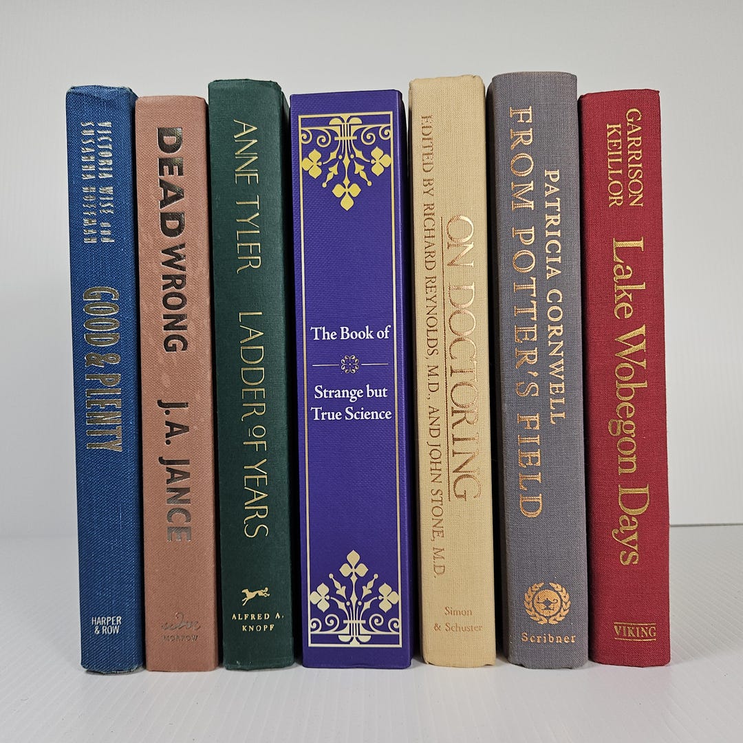 Mixed Color Hardcover Book Set, Home Library Decor - Etsy