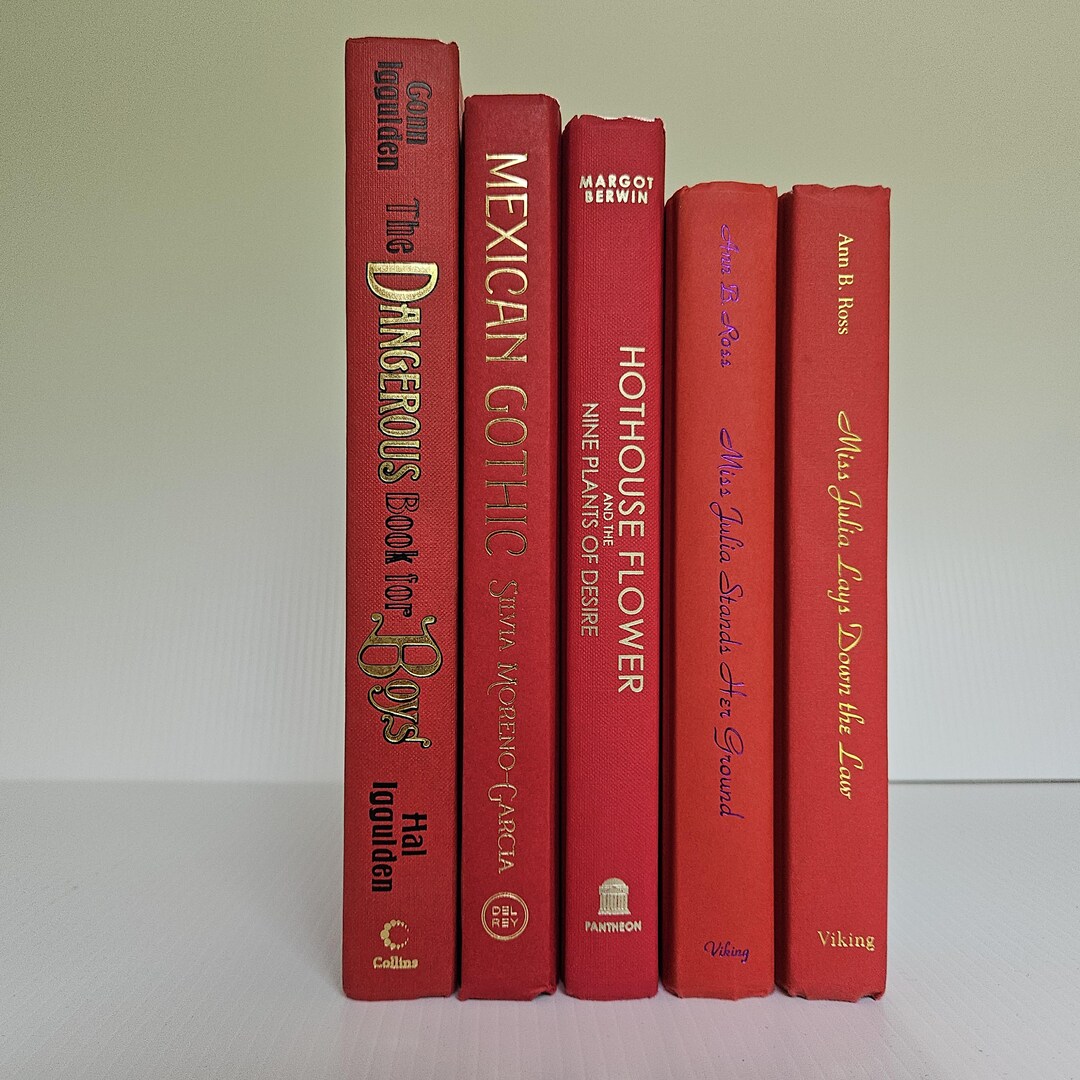 Red Colored Books Red Decorative Books, Set of 5 - Etsy