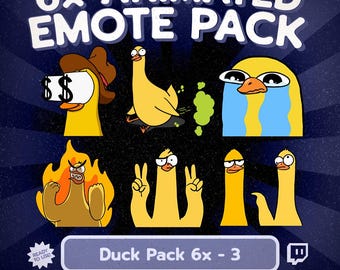 Kawaii-Enten-Emote-Paket für Twitch und Discord, lustige Entenreaktions-GIFs, wütende und friedliche Furz-Enten-Emotes für Kick