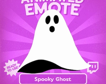 Spooky Ghost Animated Emote: Kawaii Boo GIF for Twitch, Discord, Kick