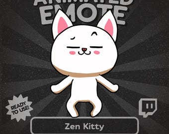 Emote animado de Twitch de Gatito Zen: Gato meditando para transmisiones (descarga GIF)
