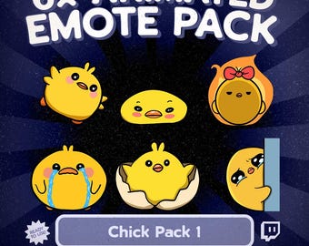 Adorable Animated Chick Emotes for Twitch & Discord - Cute Reaction GIFs (Digital Download)