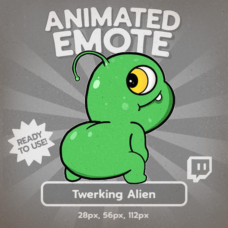 Twerking Alien Animated Emote: Funny Twitch Stream Asset (GIF, PDF ...
