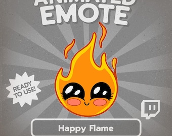 Animated Happy Flame Emote: Twitch/Discord Fire GIF