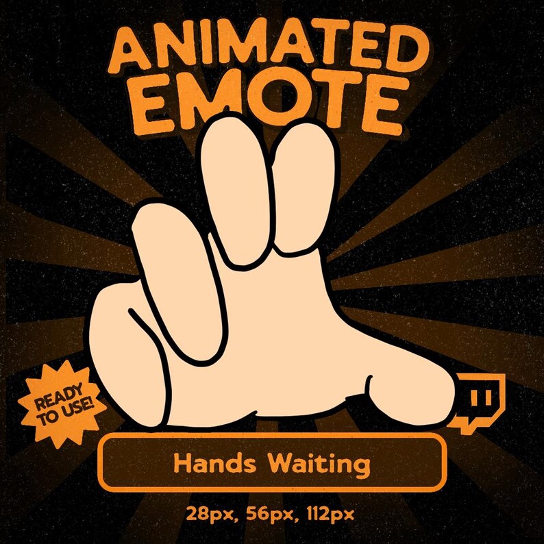 Kawaii Waiting Hands Animated Emote for Twitch and Discord, Cute ...