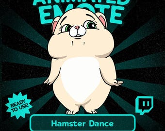 Kawaii-Tanzhamster-Emote (animiert) für Twitch und Discord, süße Hamster-Tanzreaktion, lustiges Haustier-Emote für Streamer und Chats