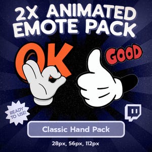 Kawaii Animated Hand Emotes: OK & Thumbs Up - Twitch, YouTube, Discord