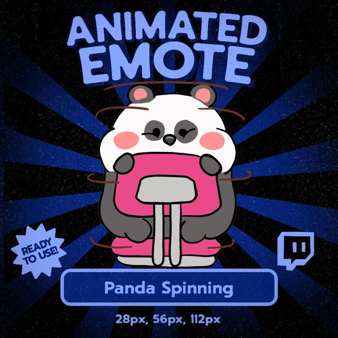 Kawaii Panda Spinning Animated Emote for Twitch and Discord Cute Dizzy ...