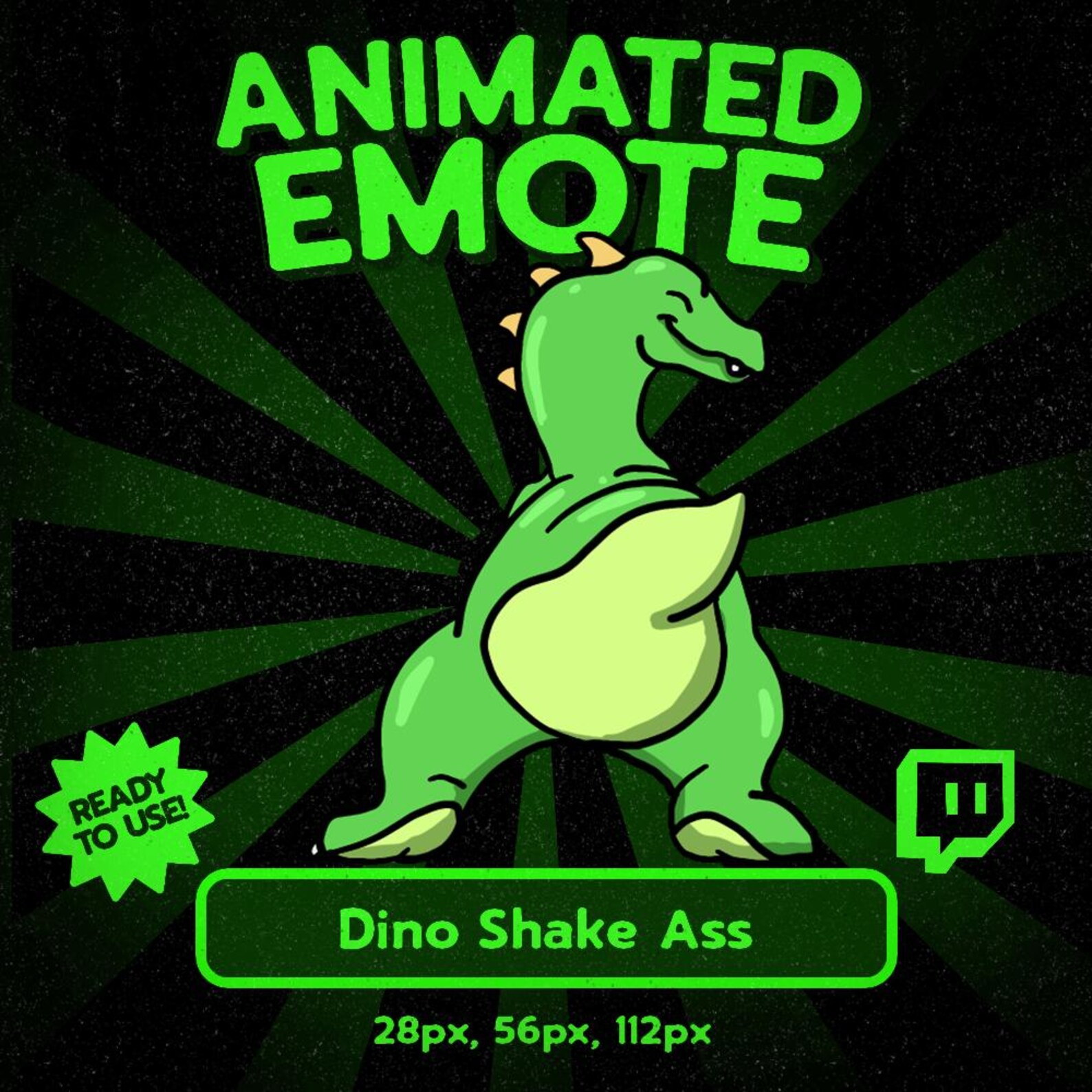 Kawaii Dino Shake Animated Emote for Twitch and Discord, Funny Dancing ...