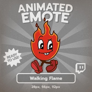 Kawaii Animated Flame Emote: Funny Fire GIF for Twitch, Discord, Kick (Digital Download)