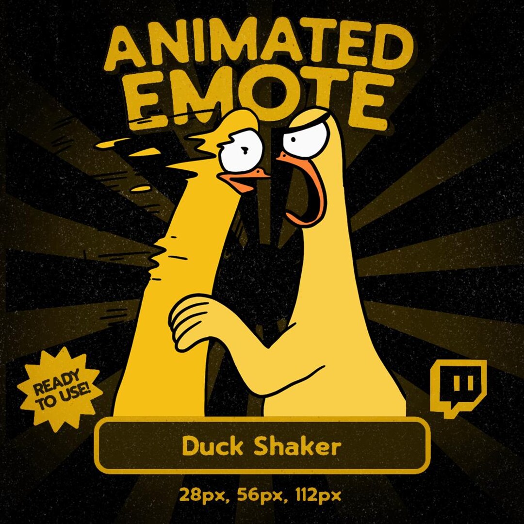 Kawaii Duck Shaker Animated Emote for Twitch and Discord, Funny ...