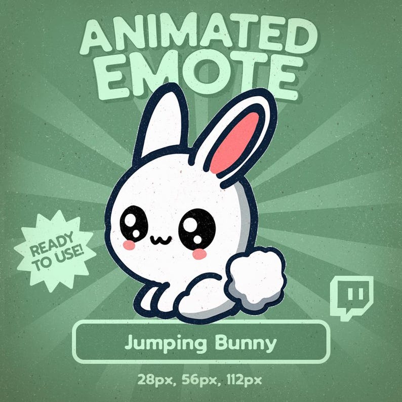 Powerpoint Animation Rabbit Gif Kawaii Jumping Bunny Animated Twitch Emote – Cute Bouncy Rabbit GIF for ...