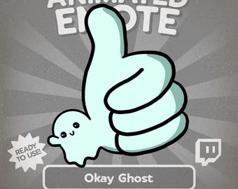 Animiertes Daumen Hoch Geist Emote: Kawaii GIF für Twitch, Discord, Kick