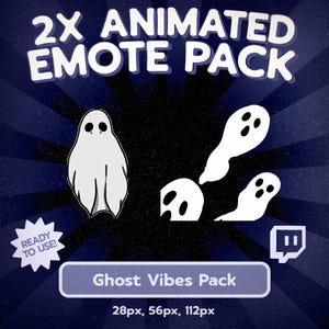 Ghost Vibes Animated Emotes for Twitch & Discord | Spooky Ghost Reaction Pack | Halloween Streaming Emojis | VTuber Ghost Overlay GIFs