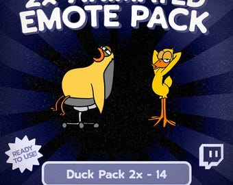 Kawaii-Enten-Emote-Paket für Twitch und Discord, GIF-Bundle mit entspannter Ente und Stuhlente, lustige und niedliche Stream-Emotes für Kick
