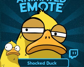 Kawaii Shocked Duck Emote: Animated Twitch Reaction GIF for Streamers & Discord