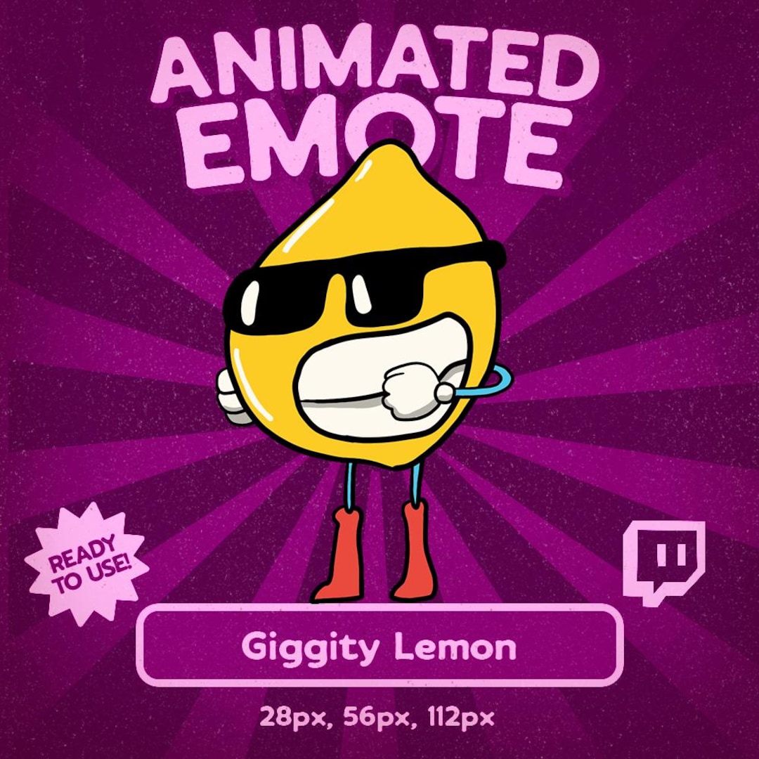 Widespeedlemon Kawaii Giggity Lemon Animated Emote for Twitch and Discord, Funny Cool ...