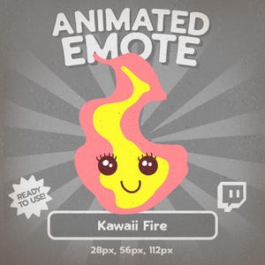 Kawaii Fire Emote | Cute Animated Flame GIF for Twitch, Discord, Kick | Happy & Hype Stream Emote